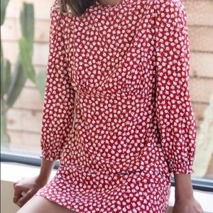 NWT Reformation red babydoll “Leora” backzip dress in Size 6